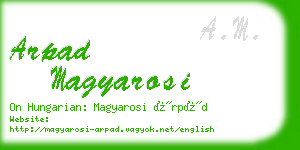 arpad magyarosi business card